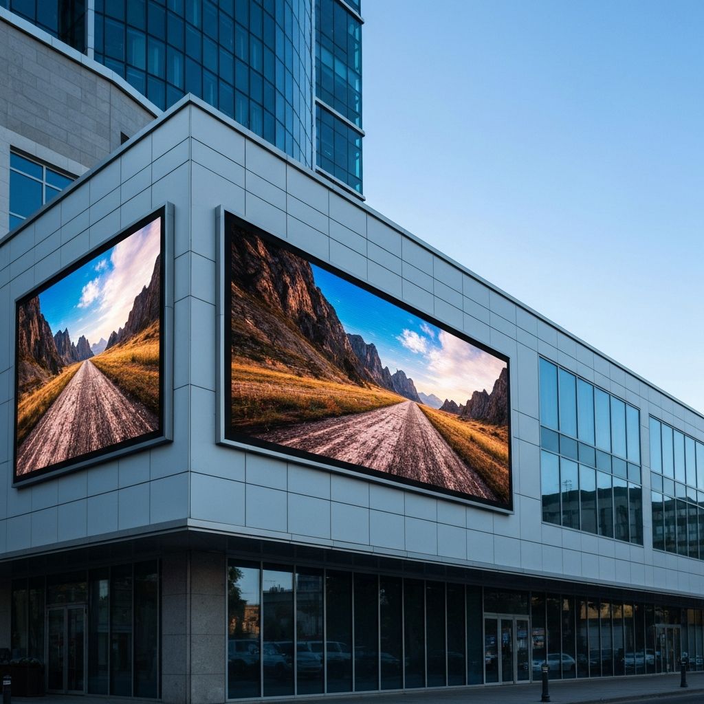 Building facade digital advertising display