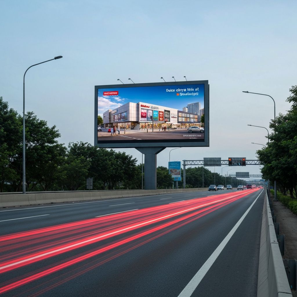 Highway roadside digital billboard